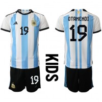 Camisa de time de futebol Argentina Nicolas Otamendi #19 Replicas 1º Equipamento Infantil Mundo 2022 Manga Curta (+ Calças curtas)